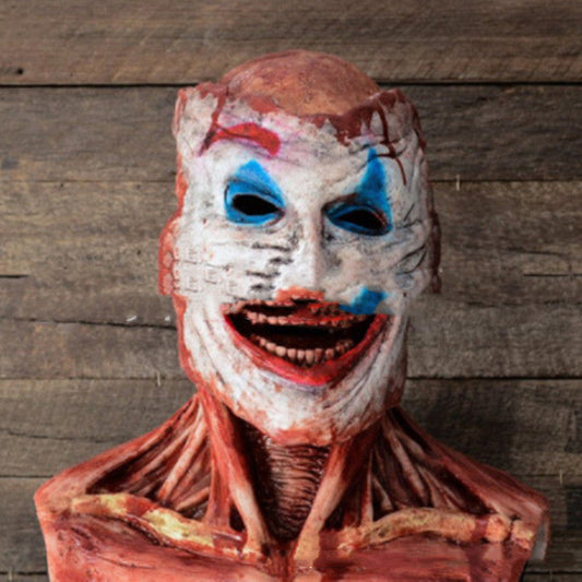 Halloween Skräckmask för vuxna – Skrämmande clownansiktsmask för kostym & dekoration