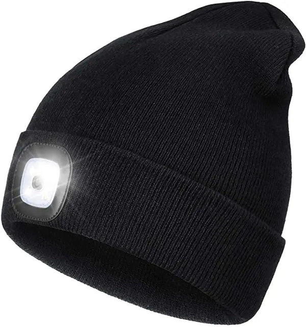 Warme beanie met LED-verlichting