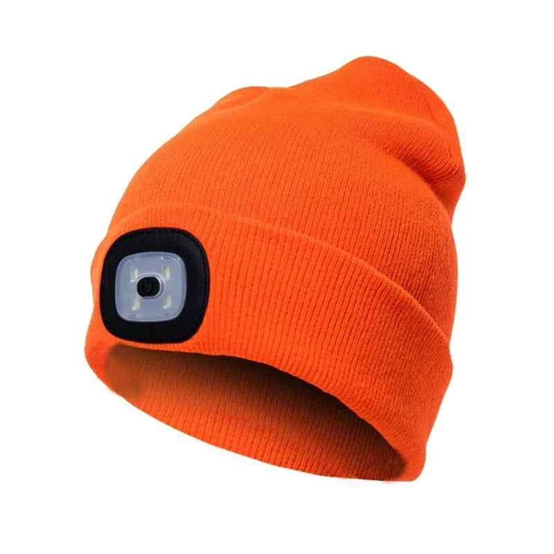 Warme beanie met LED-verlichting