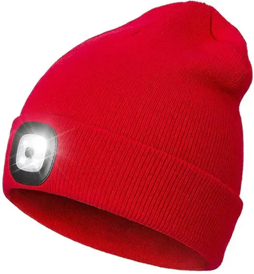 Warme beanie met LED-verlichting