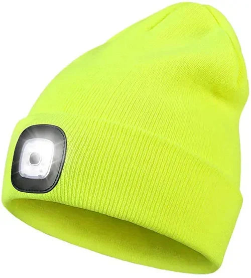 Warme beanie met LED-verlichting