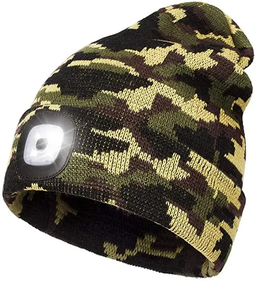 Warme beanie met LED-verlichting