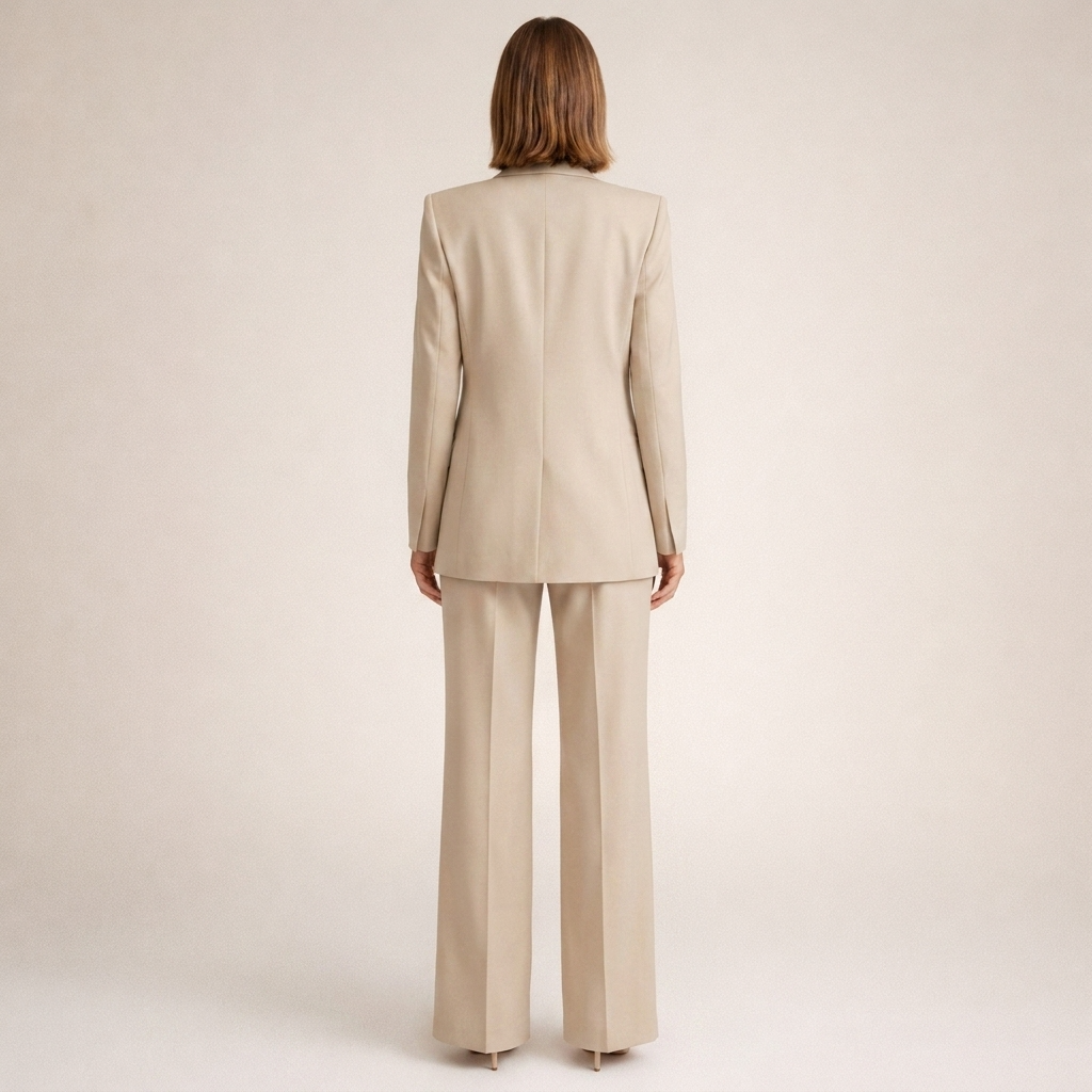 Lena | Damespak met flared broek en knopen