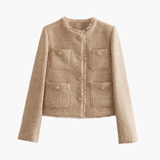 Dam Tweed-blazer – Klassisk modern för kontor & vardag, feminin skärning