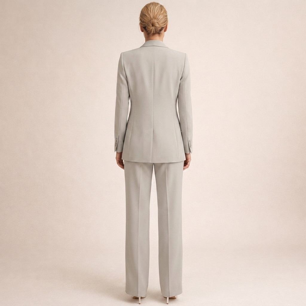 Lena | Damespak met flared broek en knopen