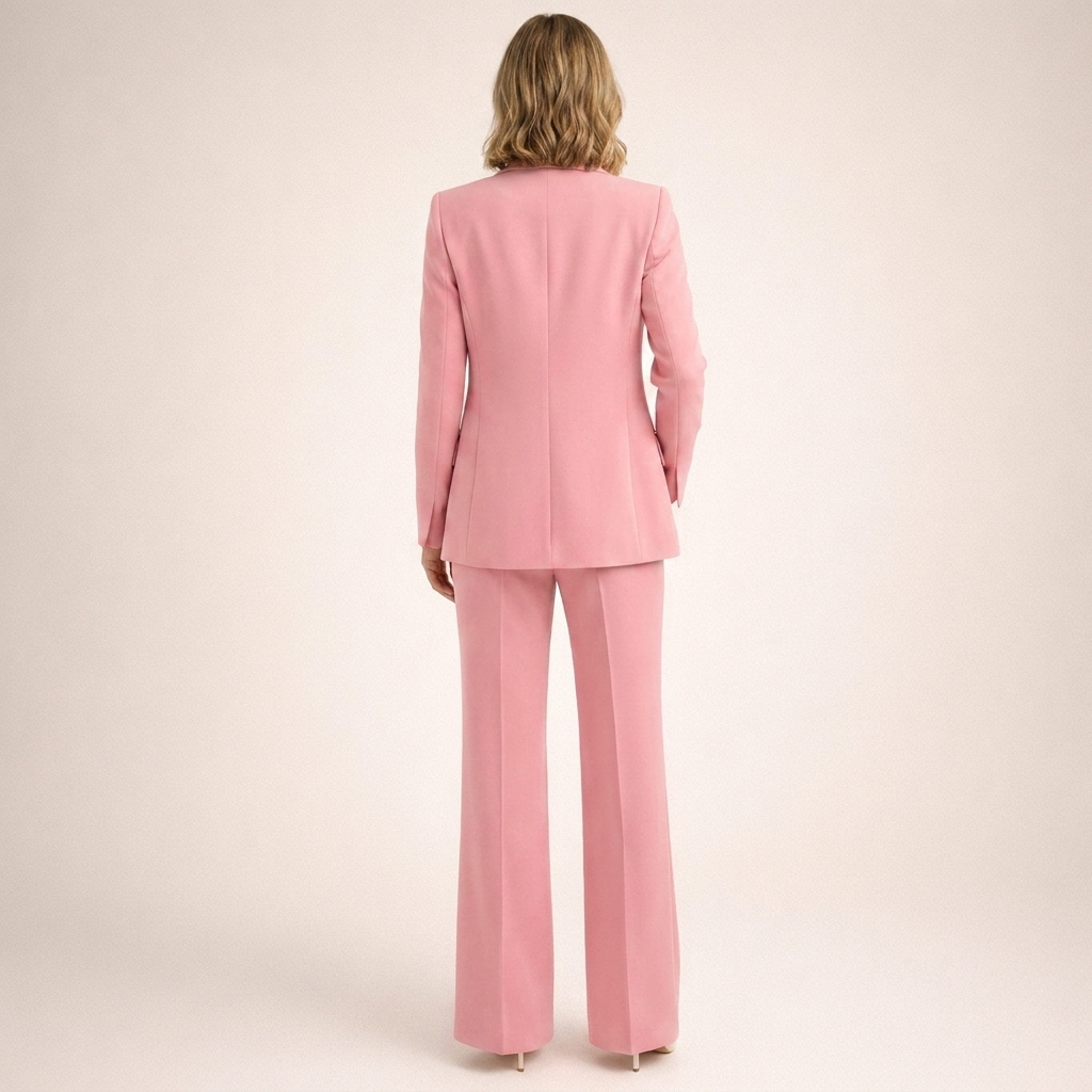 Lena | Damespak met flared broek en knopen