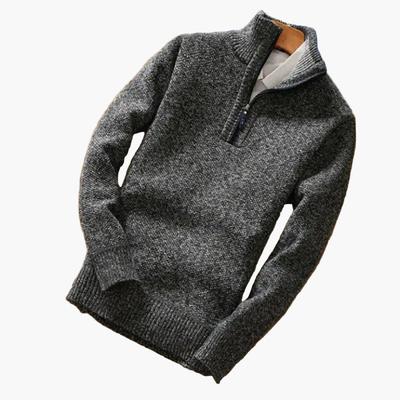 Herr Tröja med dragkedja – Stickad design – Modern fritidslook