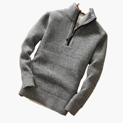 Herr Tröja med dragkedja – Stickad design – Modern fritidslook