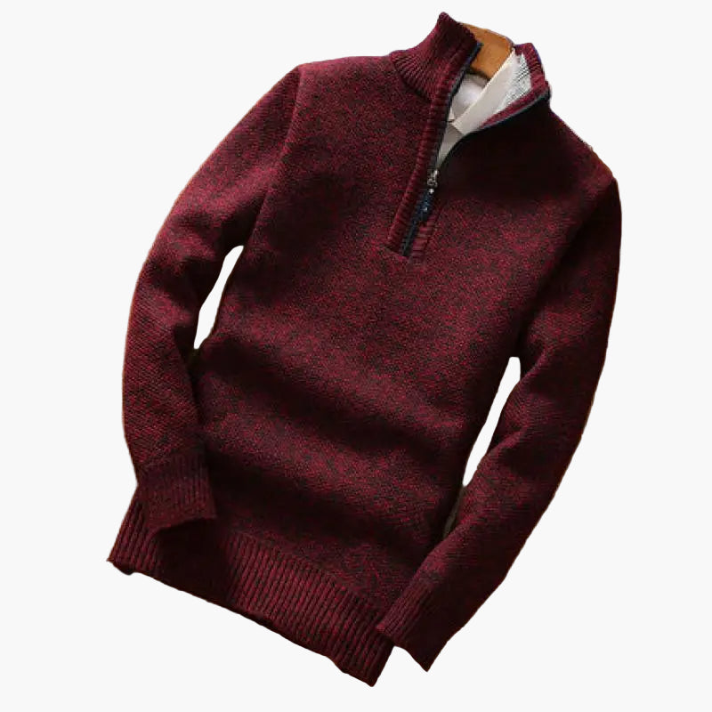 Herr Tröja med dragkedja – Stickad design – Modern fritidslook