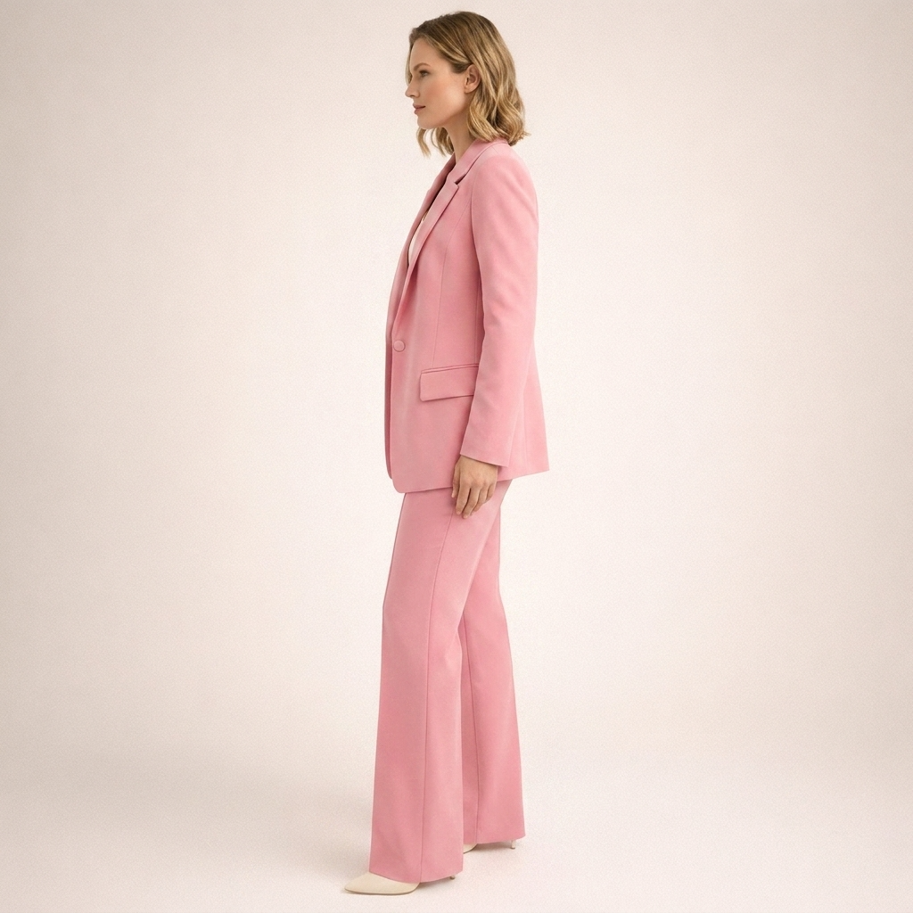 Lena | Damespak met flared broek en knopen