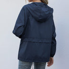 Regenjas voor dames met capuchon en koord