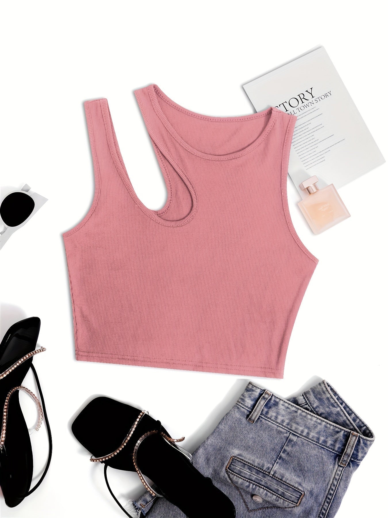 Dames asymmetrische crop top voor de zomer – modieus vrijetijds- en feesttopje