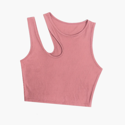 Dames asymmetrische crop top voor de zomer – modieus vrijetijds- en feesttopje