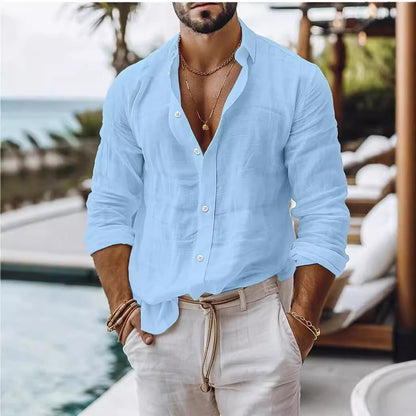 Camicia casual uomo – Design classico per look estivi eleganti, ideale per vacanze e uso quotidiano