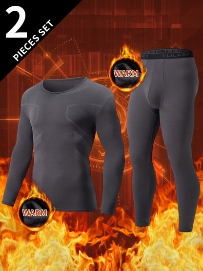 Herren Thermounterwäsche Set Langarmshirt und Hose Wärme Funktionsunterwäsche