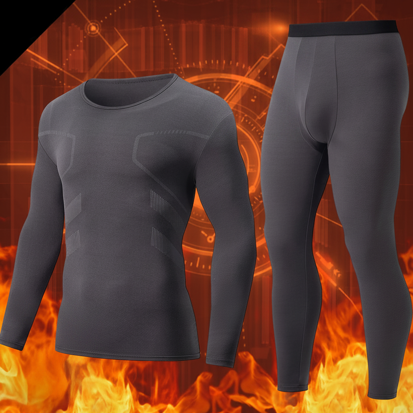 Herren Thermounterwäsche Set Langarmshirt und Hose Wärme Funktionsunterwäsche