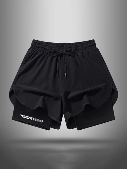 Pantaloncini da uomo 2-in-1 con pantaloncini interni – Perfetti per fitness, corsa e allenamento
