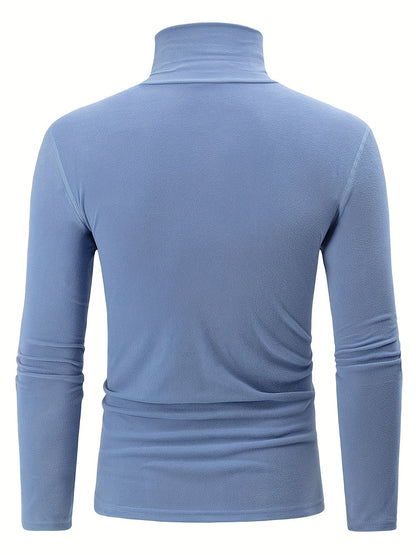 Rollkragen Langarmshirt 4er Set – Schwarz, Weiß, Grau, Hellblau