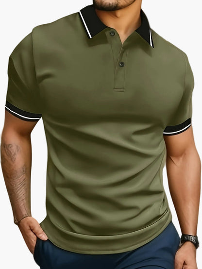 Herren Polo T-Shirt Modern Casual mit Kontrastkragen – Kurzarm für Alltag und Freizeit
