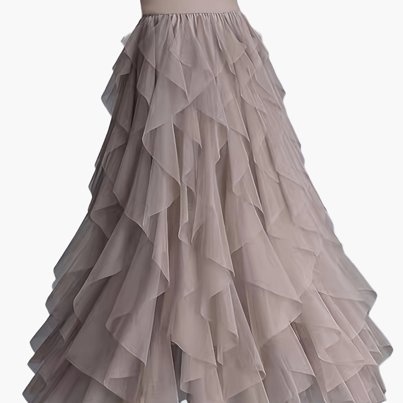 Damen Eleganter Maxirock mit Rüschen und Lagenlook – Perfekt für festliche Anlässe