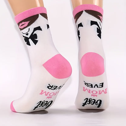 Chaussettes femme avec inscription – Idée cadeau amusante pour mamans – Meilleure maman du monde – Chaussettes confortables pour loisirs