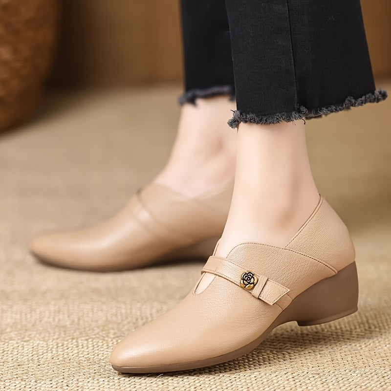 Damen vintage Mary Jane-skor med klack – elegant komfort för vardag och kontor