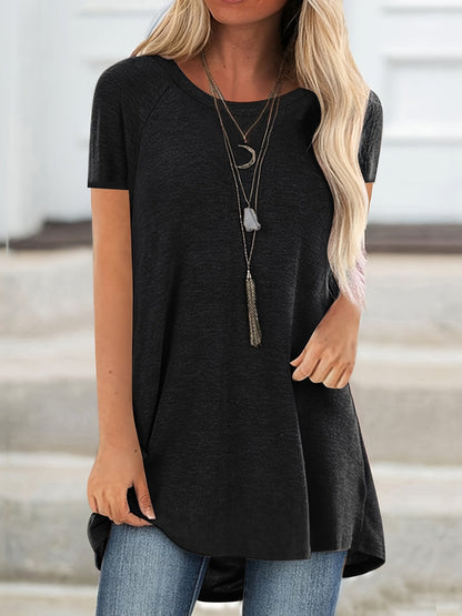 Tunica donna manica corta taglio ampio moda casual