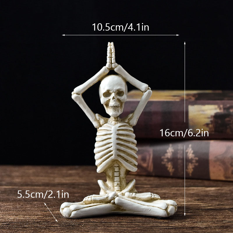 Halloween dekoration skelet yoga-figurer – Sjov uhyggelig dekoration til fester og hjem