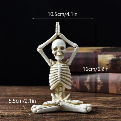 Halloween dekoration skelet yoga-figurer – Sjov uhyggelig dekoration til fester og hjem