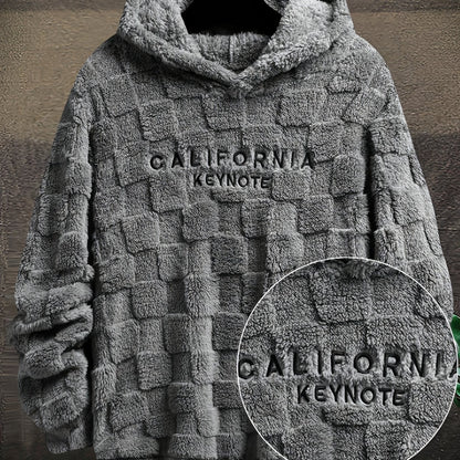 Kuscheliger Hoodie mit Karomuster und Stickerei, mit Kapuze