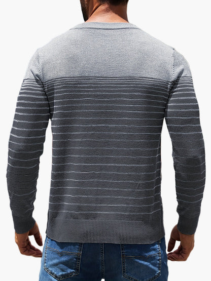 Herren Strickpullover mit Streifenmuster – Lässiger Freizeit-Look für Alltag und Büro