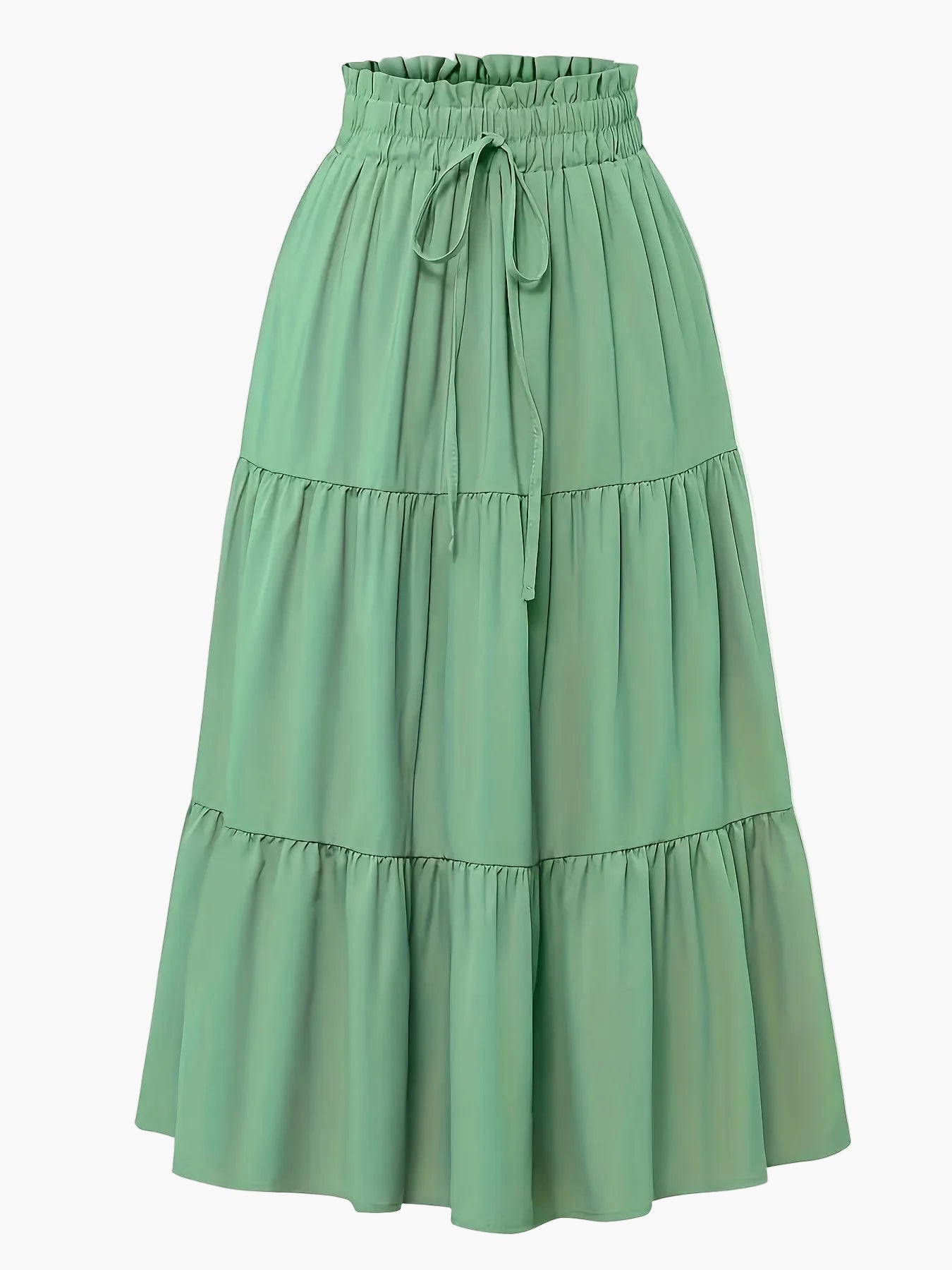 Dames elegante plooirok met hoge taille en trekkoord – perfect voor lente en zomer