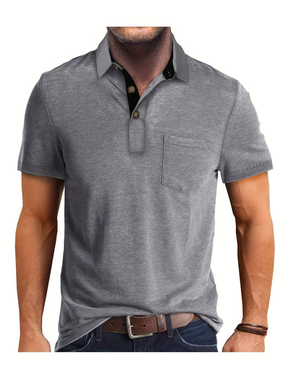 Polo uomo manica corta con taschino – Camicia casual moderna per tutti i giorni e il tempo libero