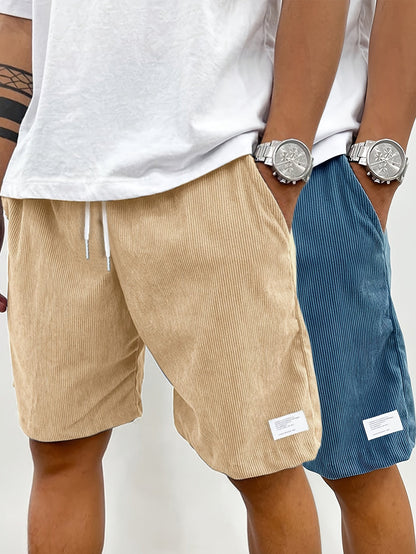 Pantaloncini da uomo vintage casual con tasche – Vestibilità regolare, stile street, moda estiva