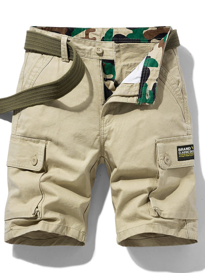 Herren Cargo-Shorts im Casual-Design mit Gürtel und Taschen – Ideal für Freizeit und Outdoor