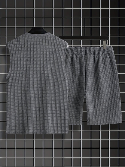 Męski zestaw casual bezrękawnik i szorty swobodny letni look