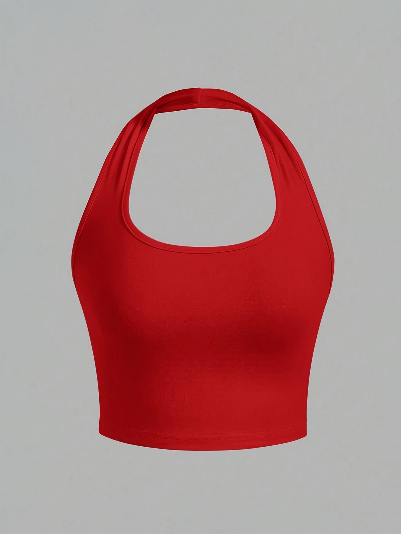 Dame Halterneck Croptop med åben ryg – Moderne sommerbasic til fritid og fest