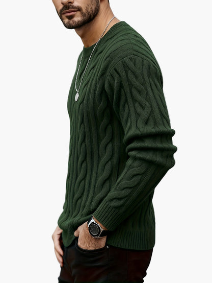 Herren Pullover Zopfmuster Strick – Modischer Casual Look für Herbst & Winter