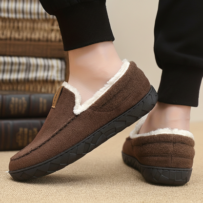 Brune, forede hjemmesko til mænd – behagelige slippers