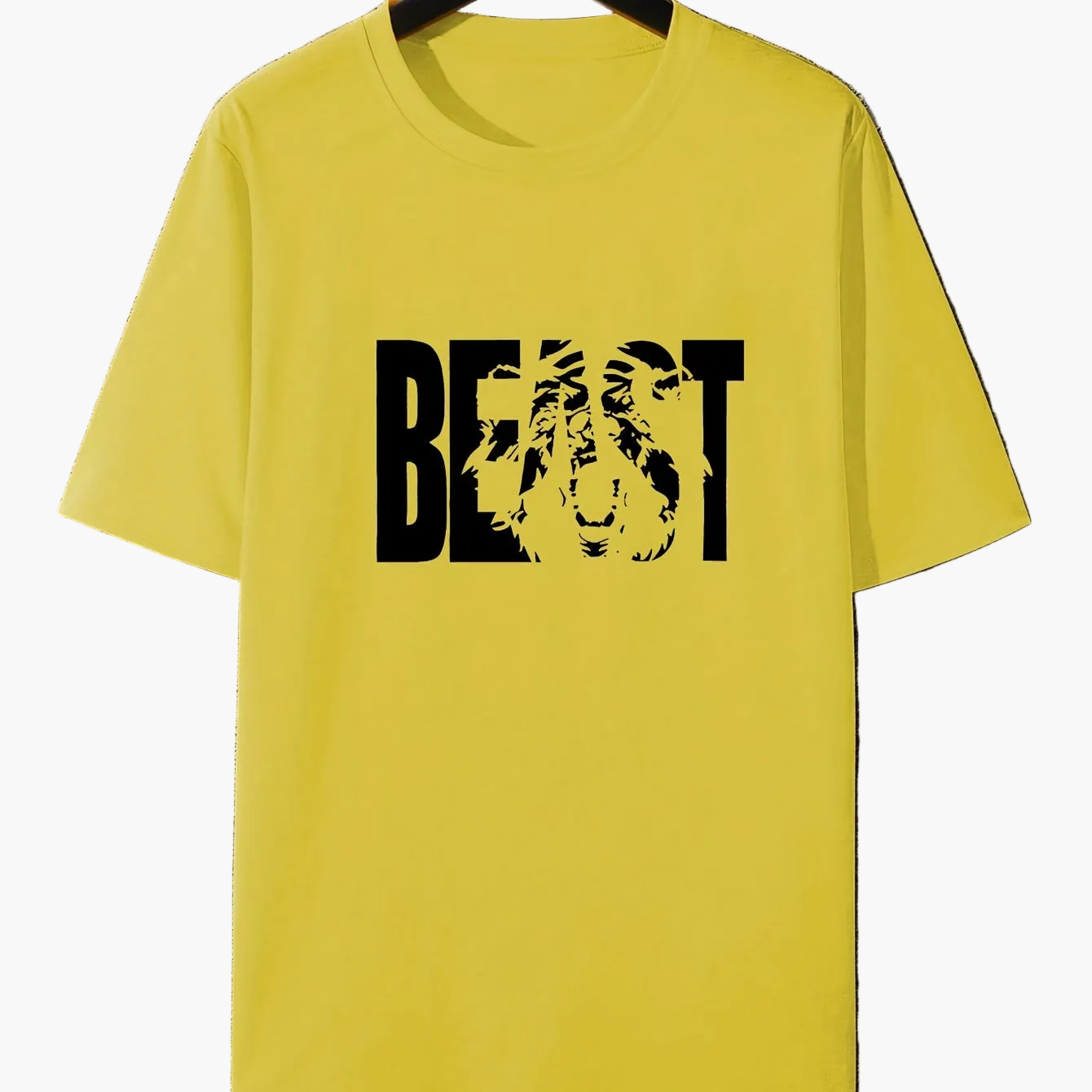 Herren T-Shirt im Urban Style mit „BEAST“-Print – Oversize, Streetwear, Motivdruck