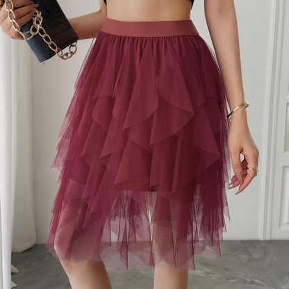 Damen Tüllrock Kurz Mehrlagig Flatternd Eleganter Stil – Perfekt für Party und Alltag