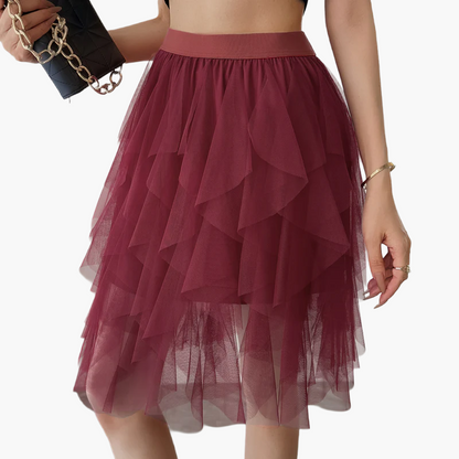 Damen Tüllrock Kurz Mehrlagig Flatternd Eleganter Stil – Perfekt für Party und Alltag