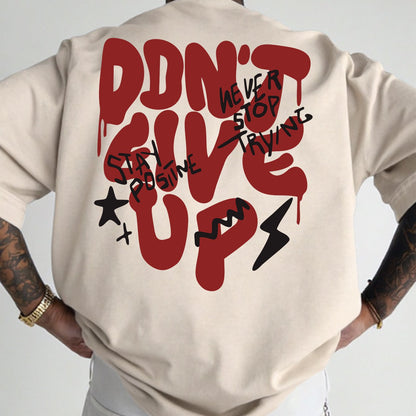 Herren Oversize Streetwear T-Shirt mit Motiv-Print und inspirierendem Spruch – Urban Style Freizeitshirt