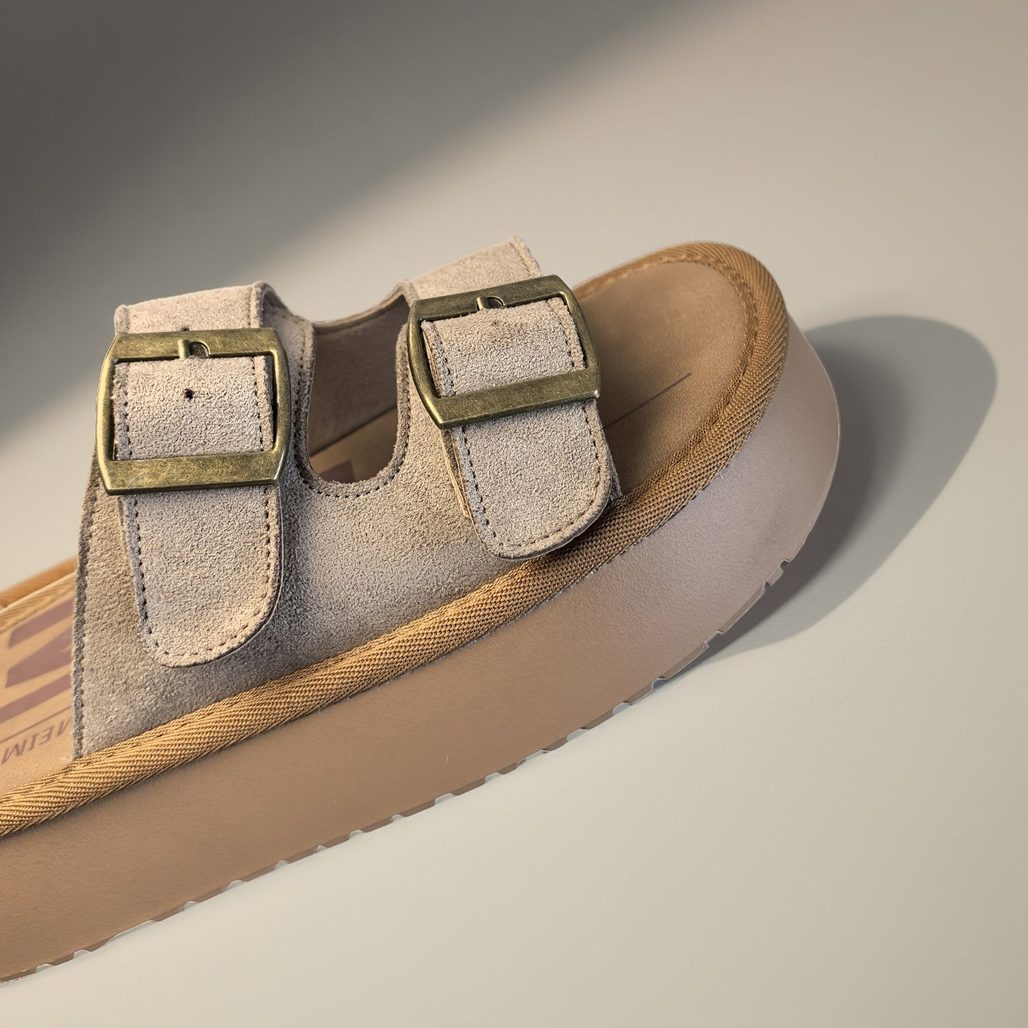 Sandalias de plataforma para mujer con doble correa y hebillas – Zapatos casuales de moda para el verano