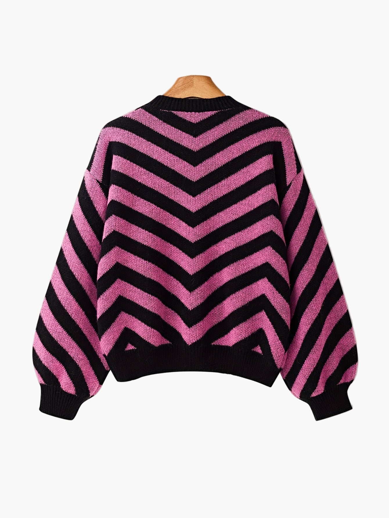 Damen Strickpullover mit Zickzack-Muster für Herbst und Winter – Eleganter Freizeit-Sweater