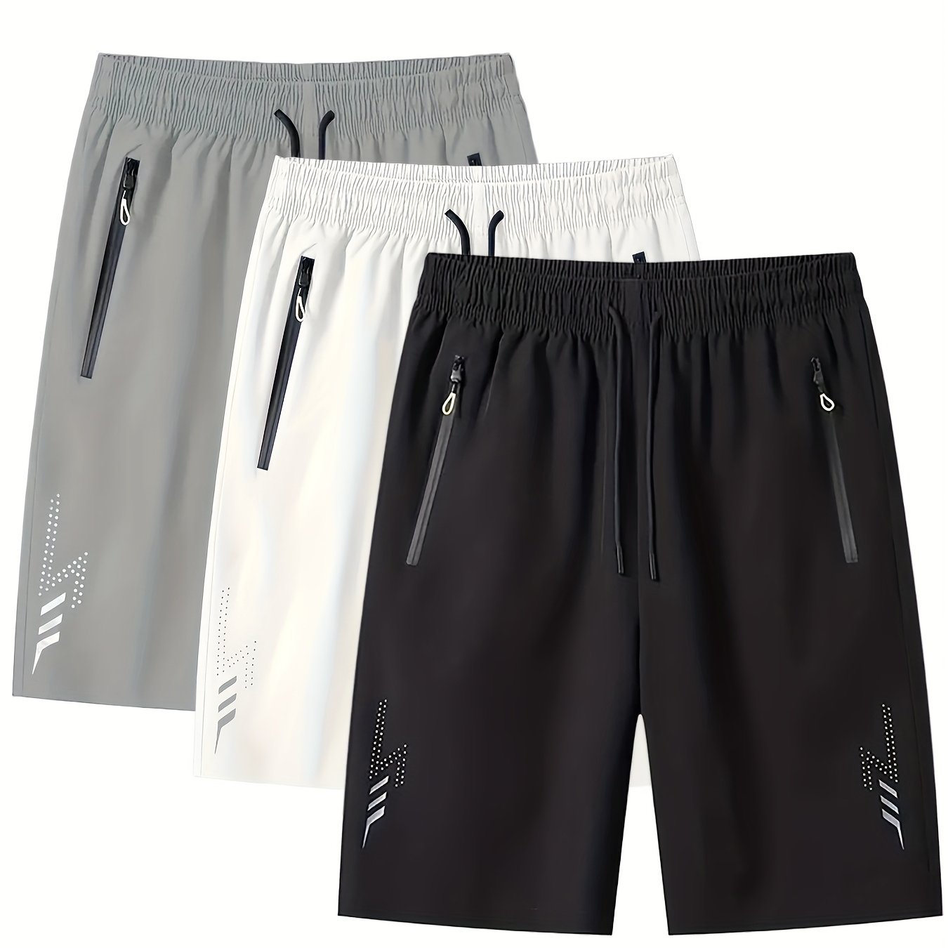 Pantalones cortos deportivos para hombre con bolsillos con cremallera – Ocio y fitness, corte regular