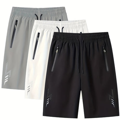 Pantalones cortos deportivos para hombre con bolsillos con cremallera – Ocio y fitness, corte regular