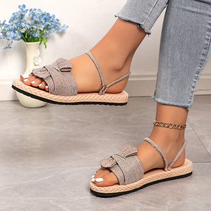 Damen Sommer Sandalen mit Schleife und Knöchelriemen – Bequeme Freizeitschuhe für Alltag & Urlaub