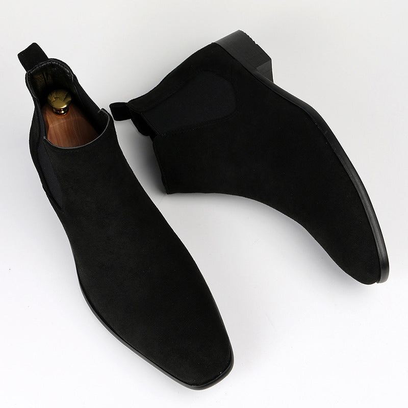 Herren Chelsea Boots Wildleder-Optik Schlupfstiefel