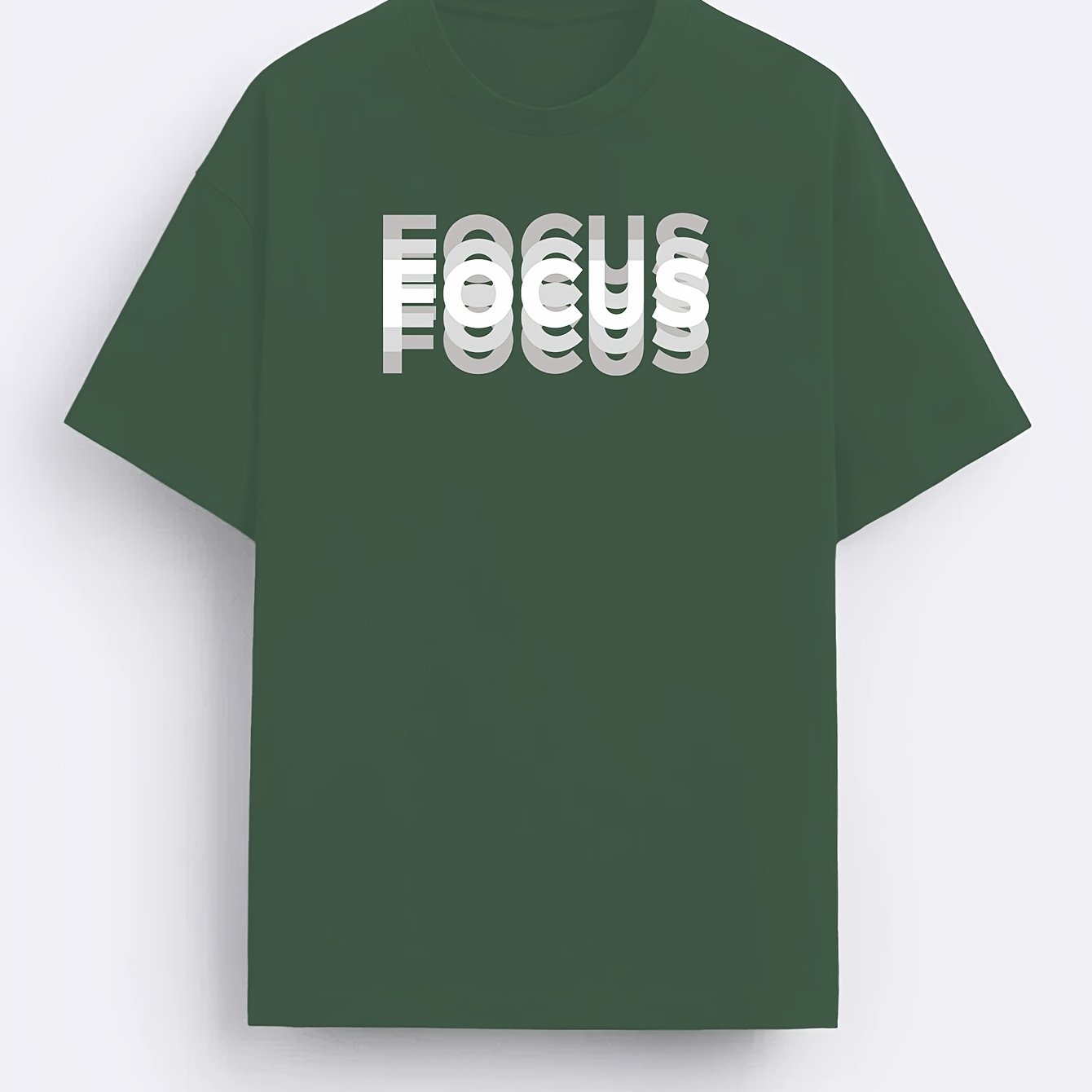Męski T-shirt z nowoczesnym nadrukiem Focus – casualowa odzież uliczna, koszulka motywacyjna